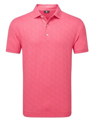 FootJoy Speckle Print Pique men's polo, pink lemonade