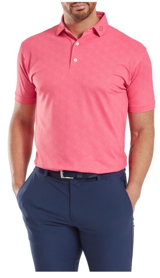 FootJoy Speckle Print Pique men's polo, pink lemonade