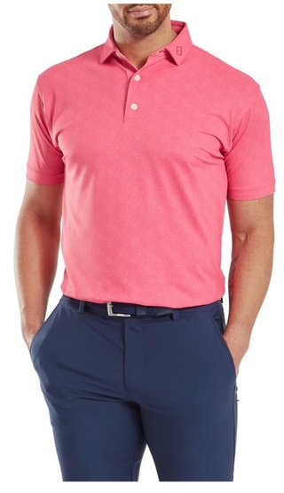 FootJoy Speckle Print Pique men's polo, pink lemonade