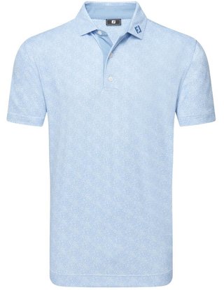 FootJoy Speckle Print Pique men's polo, blue jay/white