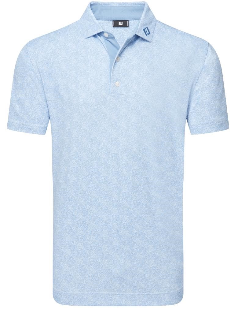 FootJoy Speckle Print Pique men's polo, blue jay/white