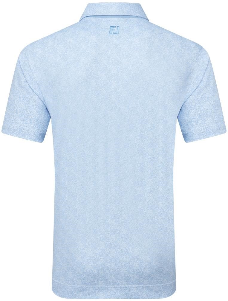 FootJoy Speckle Print Pique men's polo, blue jay/white