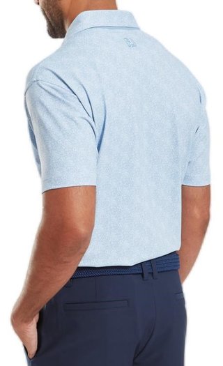 FootJoy Speckle Print Pique men's polo, blue jay/white