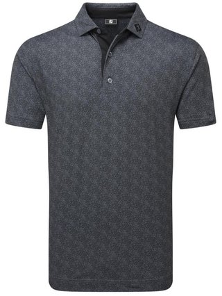 FootJoy Speckle Print Pique men's polo, black/flint
