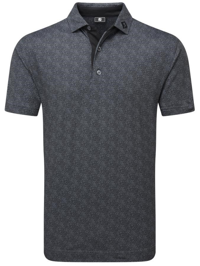 FootJoy Speckle Print Pique men's polo, black/flint