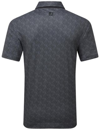 FootJoy Speckle Print Pique men's polo, black/flint