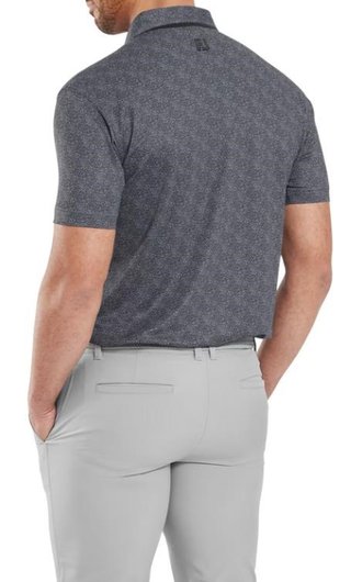 FootJoy Speckle Print Pique men's polo, black/flint
