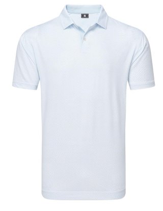 FootJoy Irongate Print Lisle men's polo, white/skyway