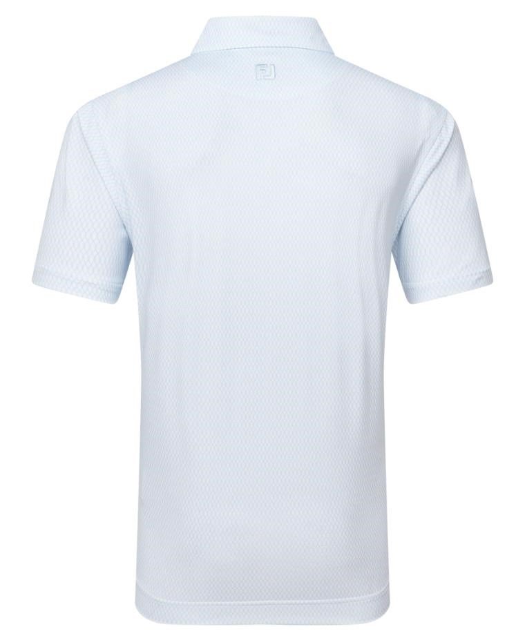 FootJoy Irongate Print Lisle men's polo, white/skyway