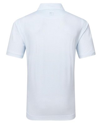 FootJoy Irongate Print Lisle men's polo, white/skyway