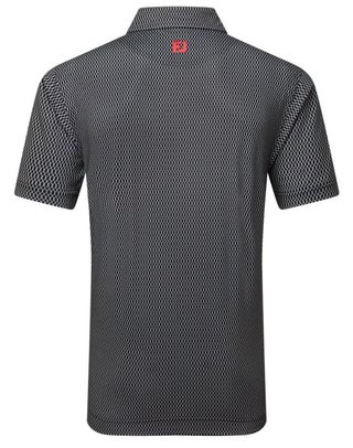 FootJoy Irongate Print Lisle men's polo, black/white