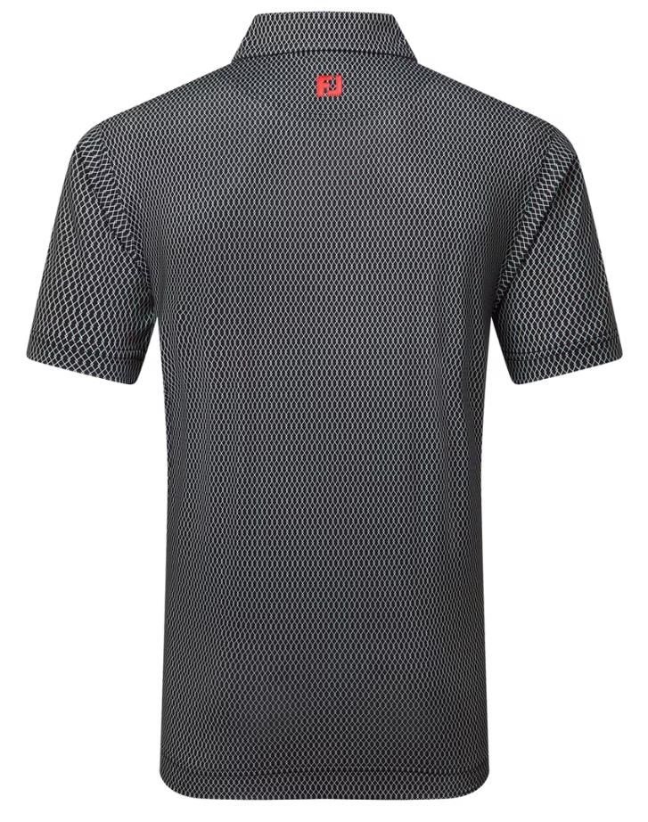 FootJoy Irongate Print Lisle men's polo, black/white