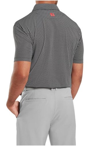 FootJoy Irongate Print Lisle men's polo, black/white