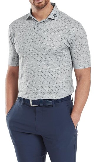 FootJoy Bounce Print Pique men's polo, grey