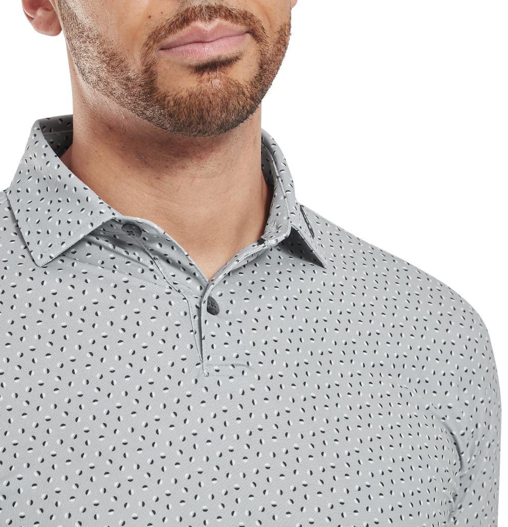 FootJoy Bounce Print Pique men's polo, grey