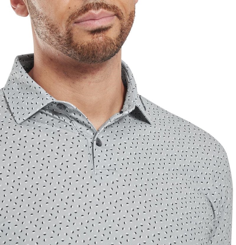 FootJoy Bounce Print Pique men's polo, grey