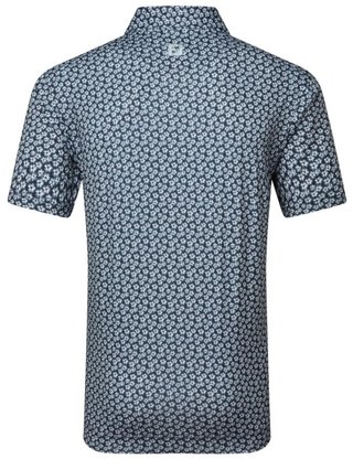 FootJoy Floral Sketch Print Lisle men's polo, white/navy
