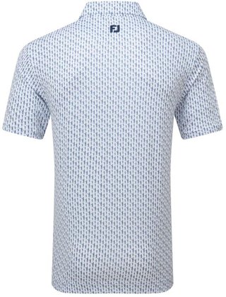 FootJoy Figure Print Lisle men's polo, white/navy