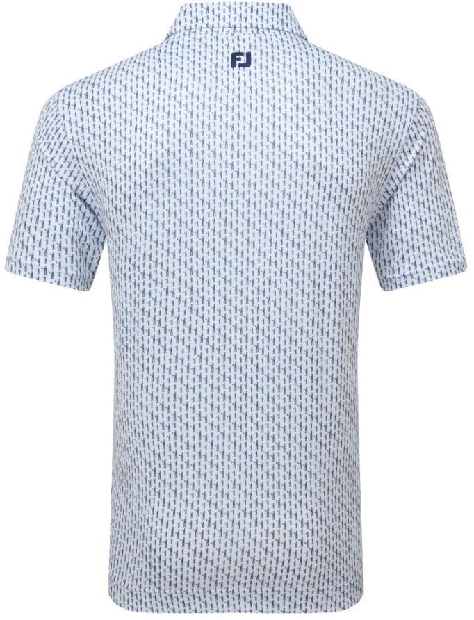 FootJoy Figure Print Lisle men's polo, white/navy