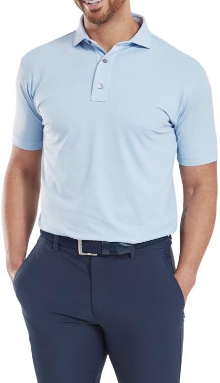 FootJoy Etched Texture Print Lisle men's polo, skyway
