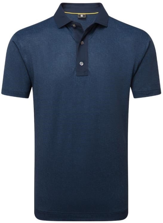 FootJoy Etched Texture Print Lisle men's polo, navy