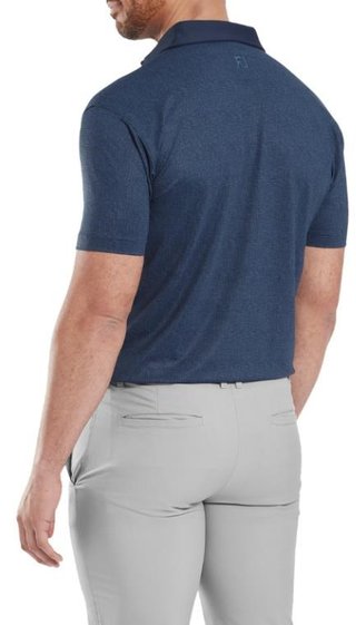 FootJoy Etched Texture Print Lisle men's polo, navy