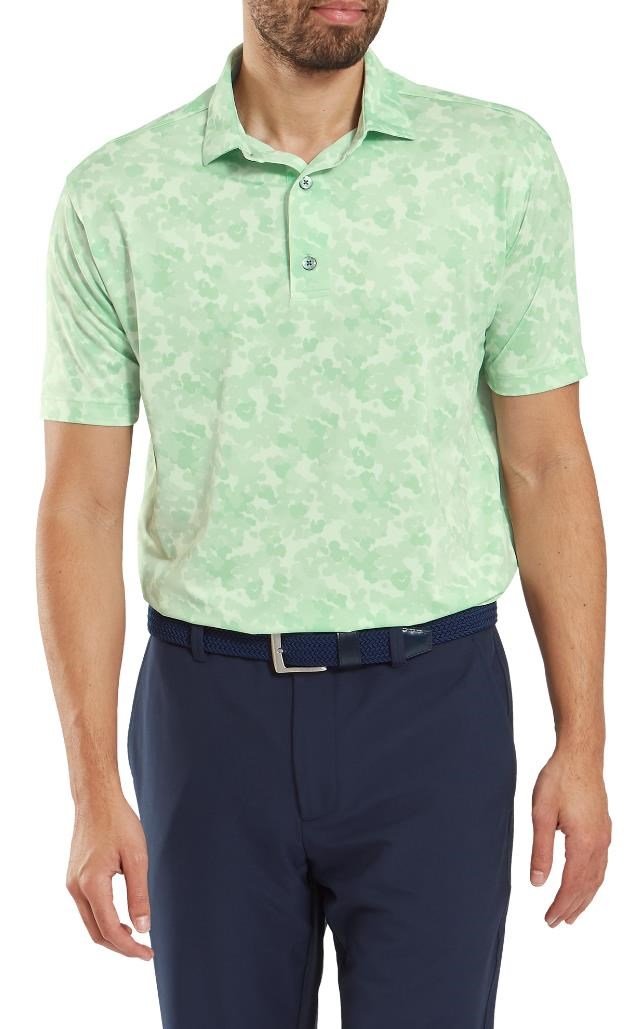 FootJoy Pop Camo Lisle men's polo, pistachio