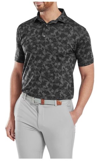 FootJoy Pop Camo Lisle men's polo, black