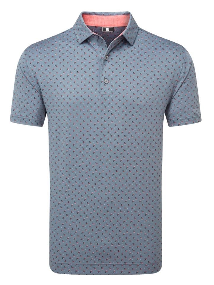 FootJoy Flower Bud Foulard Lisle men's polo, flint