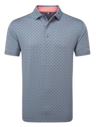 FootJoy Flower Bud Foulard Lisle men's polo, flint