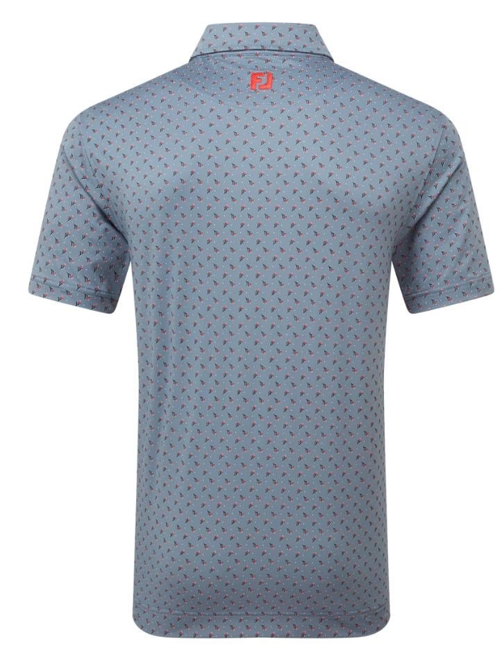 FootJoy Flower Bud Foulard Lisle men's polo, flint