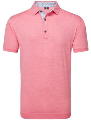 FootJoy Heather Lisle with Trim men's polo, pink lemonade heather