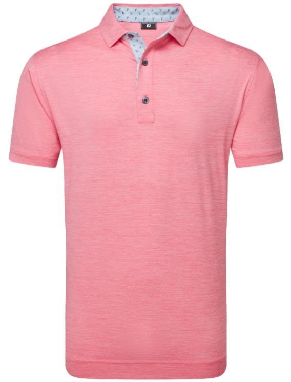 FootJoy Heather Lisle with Trim men's polo, pink lemonade heather