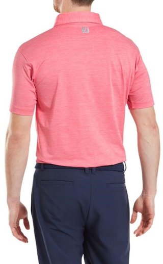 FootJoy Heather Lisle with Trim men's polo, pink lemonade heather
