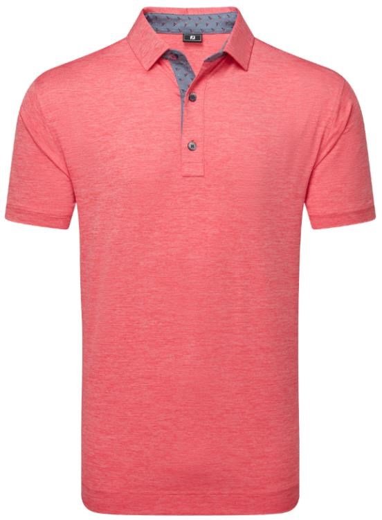 FootJoy Heather Lisle with Trim men's polo, hibiscus heather