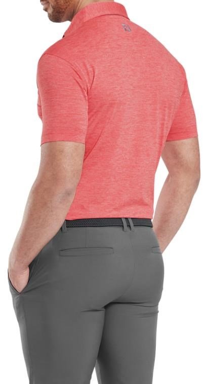 FootJoy Heather Lisle with Trim men's polo, hibiscus heather