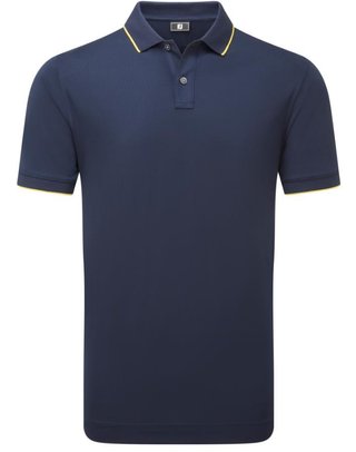 FootJoy Tipped Pique men's polo, navy/taxi