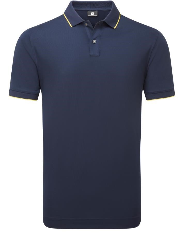 FootJoy Tipped Pique men's polo, navy/taxi