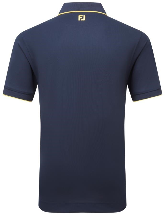 FootJoy Tipped Pique men's polo, navy/taxi