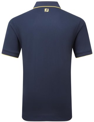 FootJoy Tipped Pique men's polo, navy/taxi