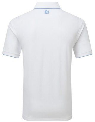 FootJoy Tipped Pique men's polo, white/blue jay