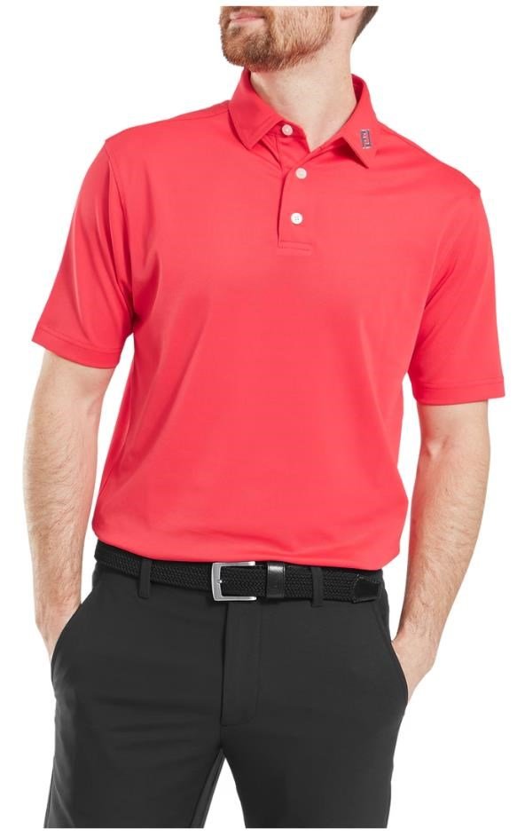 FootJoy Stretch Pique Solid men's polo, hibiscus
