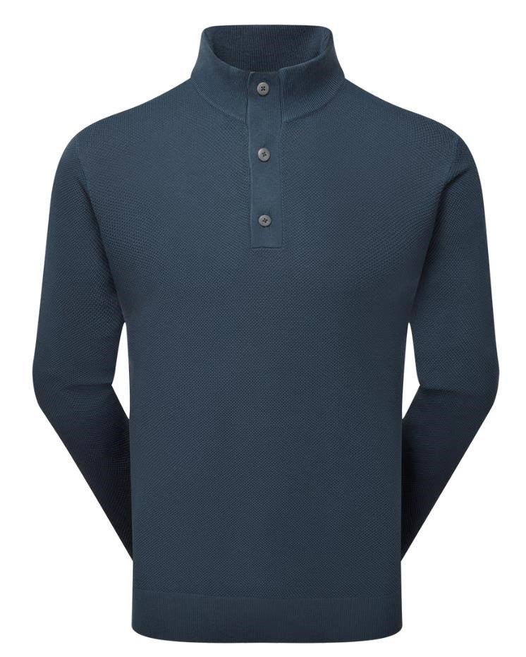 FootJoy Drirelease Button Placket men's sweater, dark denim