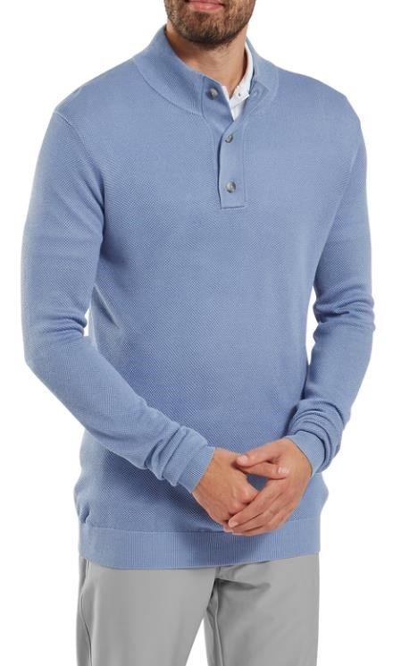 FootJoy Drirelease Button Placket men's sweater, blue jay