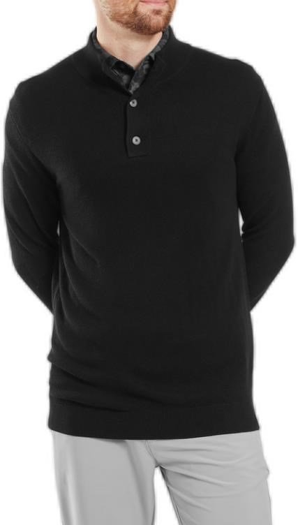 FootJoy Drirelease Button Placket men's sweater, black