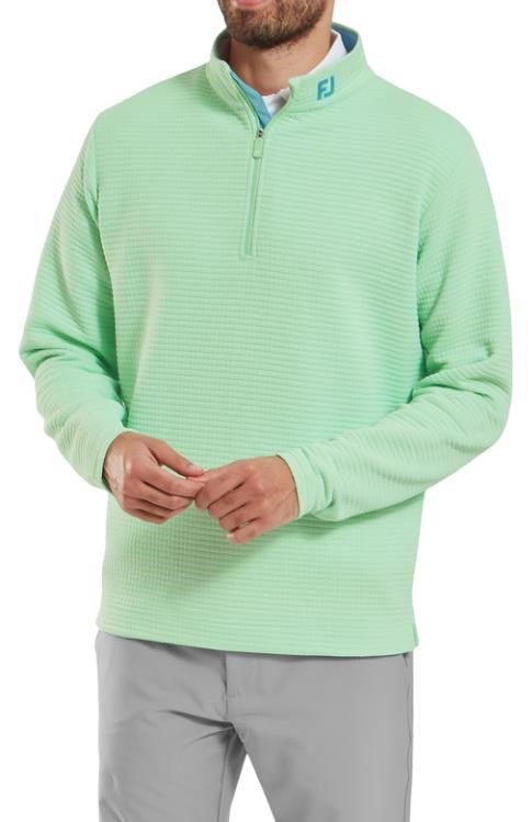 FootJoy Quilt Texture Chill-Out men's sweatshirt, pistachio