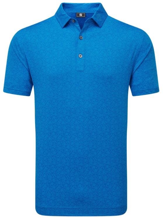 FootJoy Painted Floral Lisle men's polo, cobalt