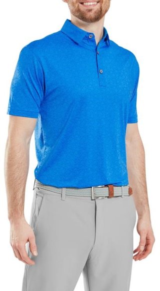 FootJoy Painted Floral Lisle men's polo, cobalt