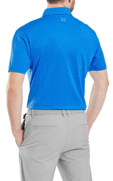 FootJoy Painted Floral Lisle men's polo, cobalt