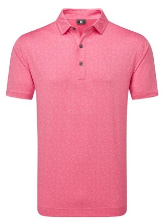 FootJoy Painted Floral Lisle men's polo, pink lemonade